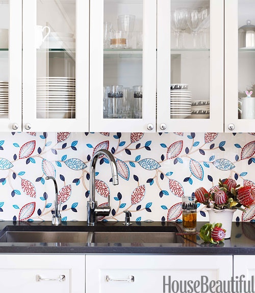 Wallpaper behind plexiglass
