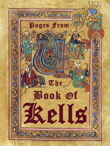 The beautiful calligraphy on a page from the Book of Kells. They turn one page per day.